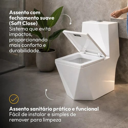 Vaso Sanitário Monobloco Vertex Completo Com Caixa Acoplada Privada Cerâmica Branca Cod: Alut020030 Alut By Avant