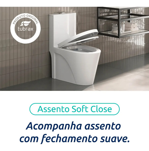 Vaso Sanitário Tubrax Monobloco VAB0002 Caixa Acoplada Completo Privada Cor Branco
