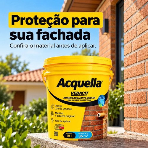 Vedacit 18l impermeabil incolor fachada telhado acquella bas