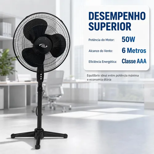 Ventilador De Coluna Turbo Silencioso Baixo Consumo 110v