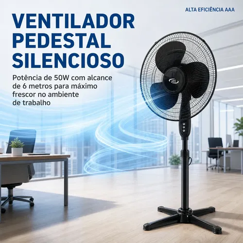 Ventilador De Coluna Turbo Silencioso Baixo Consumo 110v