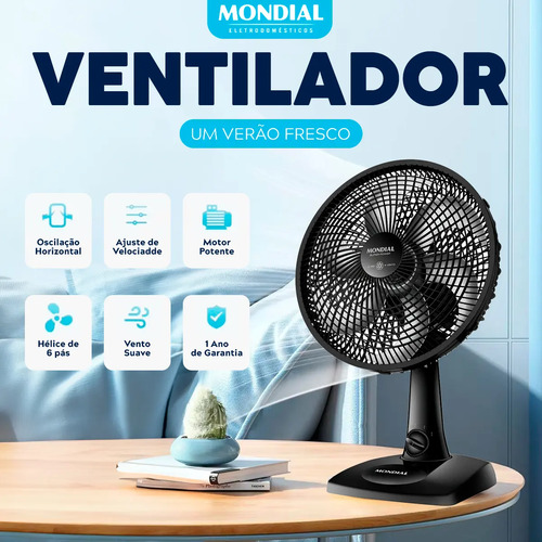 Ventilador De Mesa 30cm Super Power 60w Vsp-30-b Turbo