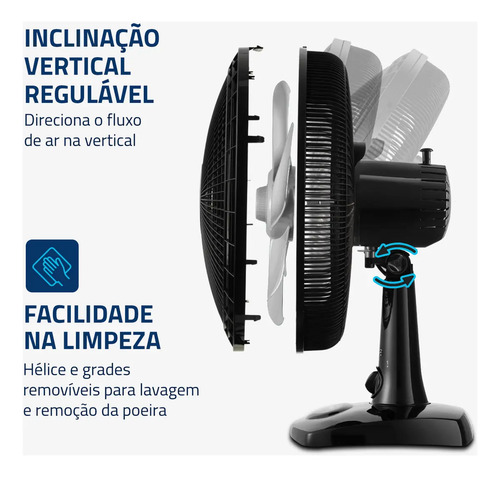 Ventilador de Mesa 30cm Super Power Mondial 60W VSP-30-B
