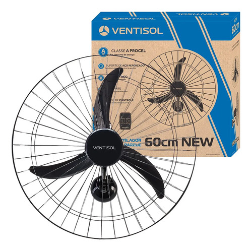 Ventilador de parede ventisol new 60cm com 3 pas de plastico