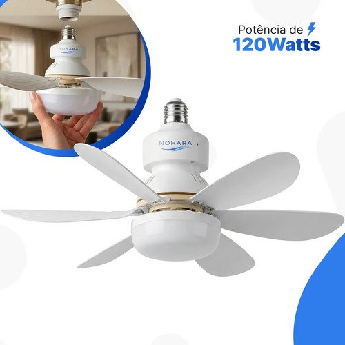 Ventilador de teto 120w silencioso forte com led controle e