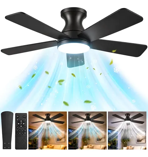 Ventilador de teto 42 luz led controle remoto 6 velocidades