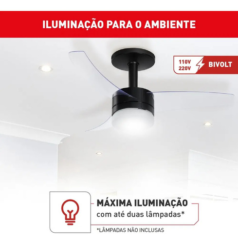 Ventilador De Teto Arno Ultimate Preto Vx14