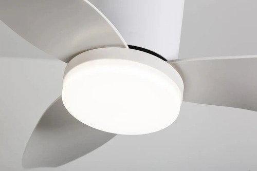 Ventilador De Teto Com Luz Led Silencioso Controle Remoto 86 Cm 50hz/60hz Branco Abs 3