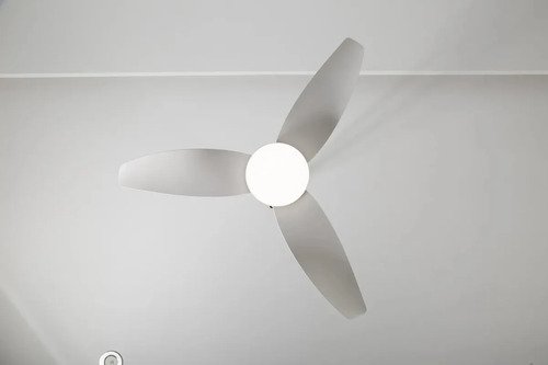 Ventilador De Teto Com Luz Led Silencioso Controle Remoto 86 Cm 50hz/60hz Branco Abs 3