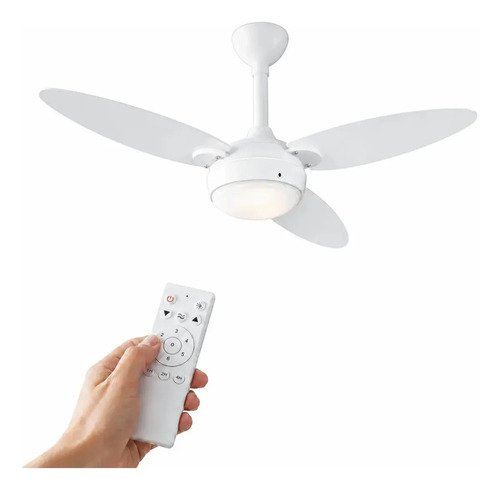 Ventilador de teto inverter elluz 3 pas branco e cinza com c
