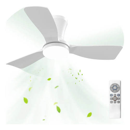 Ventilador de Teto Moderno 36" com Luz LED e Controle Remoto