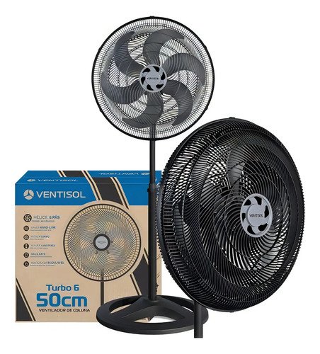 Ventilador oscilante de coluna ventisol turbo 6 pas 50cm pre