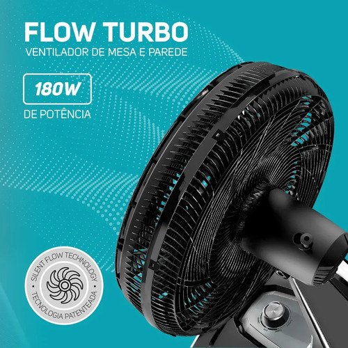 Ventilador Parede Mesa 8 Pás 180W WAP FLOW TURBO WV01PR