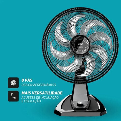 Ventilador Parede Mesa 8 Pás 180W WAP FLOW TURBO WV01PR