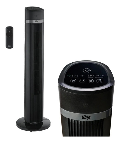 Ventilador Torre AIR SILENCE WAP Silencioso Oscilante com Controle Remoto 4 Velocidades e Desligamento Automático