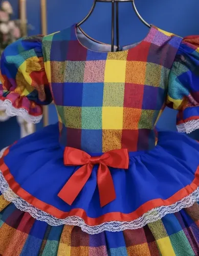Vestido De Festa Junina Infantil Quadrilha Caipirinha Luxo