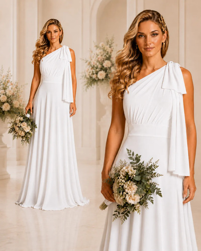 Vestido longo casamento civil mini wedding elegante