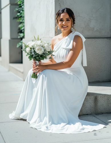 Vestido Longo Casamento Civil Mini Wedding Elegante