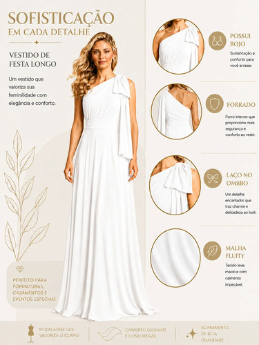 Vestido Longo Casamento Civil Mini Wedding Elegante