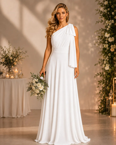 Vestido Longo Casamento Civil Mini Wedding Elegante
