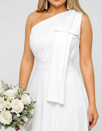 Vestido Longo Casamento Civil Mini Wedding Elegante