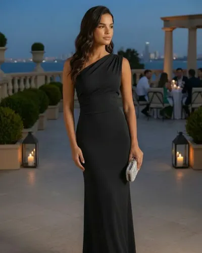 Vestido Social Longo Um Ombro Só Festa Elegante Tendência