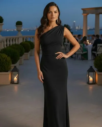 Vestido Social Longo Um Ombro Só Festa Elegante Tendência