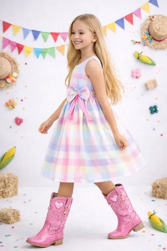 Vestido Xadrez Infantil Country Moda Festa Junina Blogueira