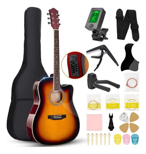 Violao eletroacustico para iniciante destro com 6 cordas e a