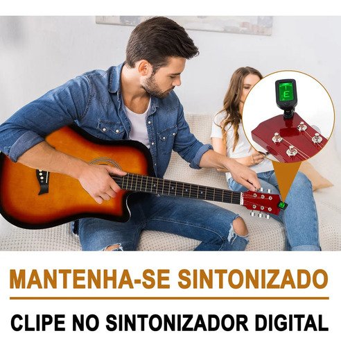 Violão Eletroacústico para Iniciante Destro com 6 Cordas e Acessórios
