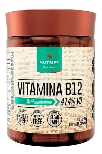 Vitamina b12 metilcobalamina 414 60caps nutrify