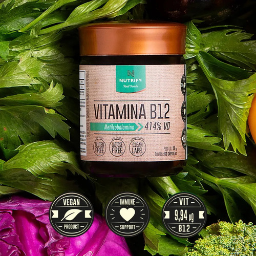Vitamina B12 Metilcobalamina 414% 60caps Nutrify
