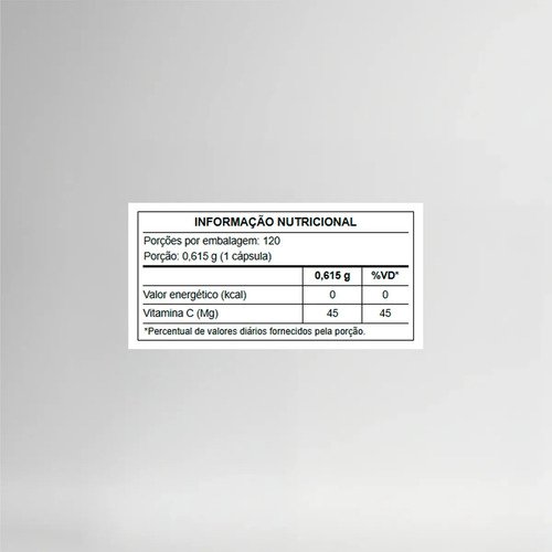 Vitamina C 120 Cápsulas Growth Supplements Natural