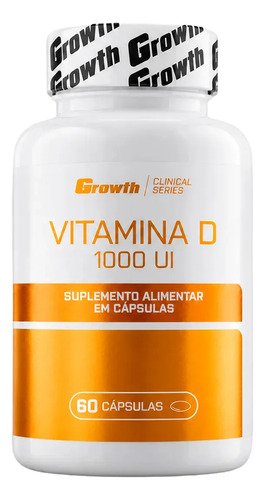 Vitamina d 1000ui 60 caps growth supplements sem sabor sem