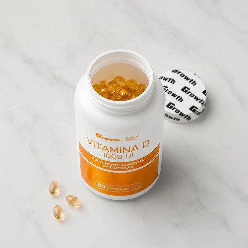 Vitamina D 1000ui 60 Caps Growth Supplements - Sem Sabor Sem Sabor