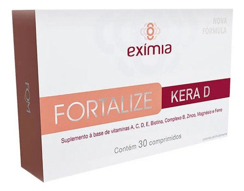 Vitamina exímia kera D Fortalize em comprimidos Sem sabor de 30 un