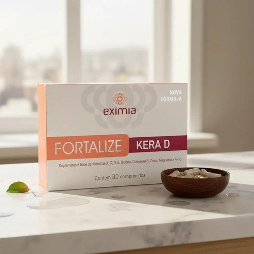 Vitamina exímia kera D Fortalize em comprimidos Sem sabor de 30 un