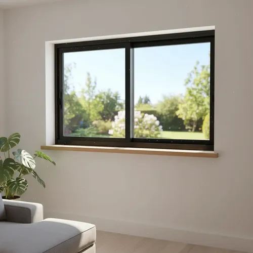 Vitro 2 folhas moveis 50x200 linha suprema aluminio preto