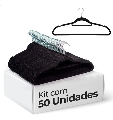 Vittak kit 50 cabides veludo de roupa antideslizante slim ad