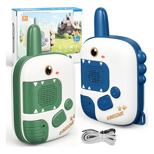 Walkie talkie radio infantil dinossauro brinquedo 2 kits