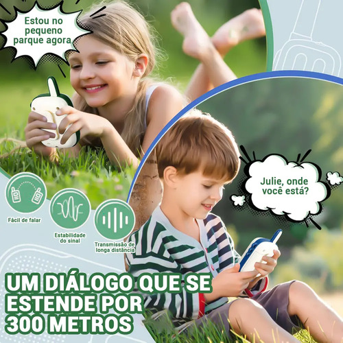 Walkie Talkie Rádio Infantil Dinossauro Brinquedo 2 Kits