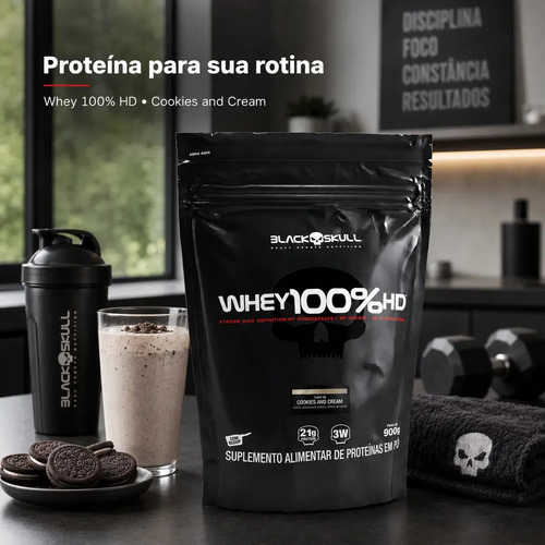 Whey 100% HD Black Skull Refil 900g Cookies