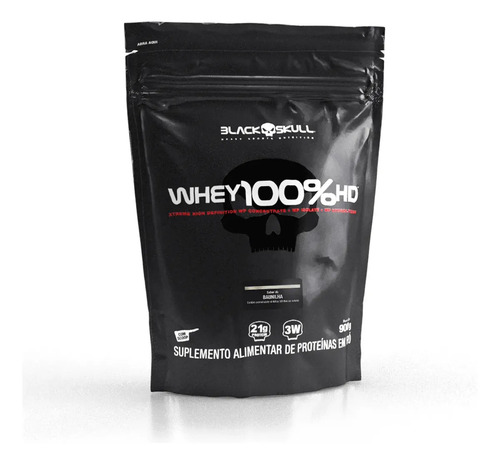 Whey 100% Hd Refil Black Skull - 900g (wpc, Wpi E Wph) Sabor Baunilha