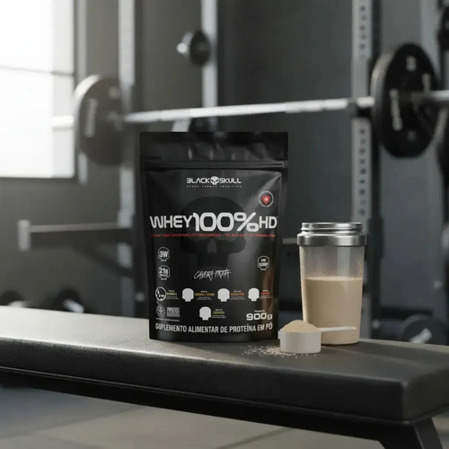 Whey 100% Hd Refil Black Skull - 900g (wpc, Wpi E Wph) Sabor Baunilha
