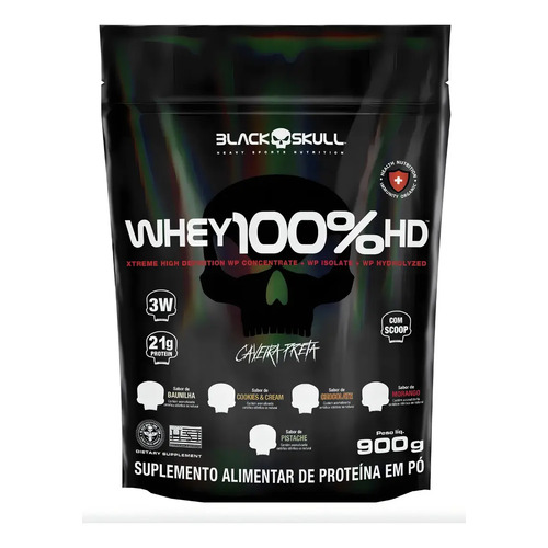 Whey 100 hd refil black skull 900g wpc wpi e wph sabor bauni 1 1