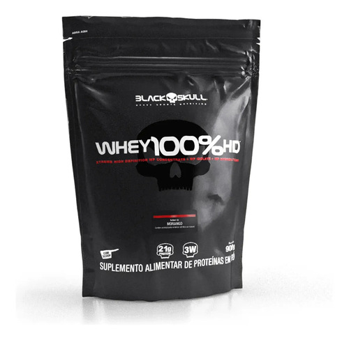 Whey 100 hd refil black skull 900g wpc wpi e wph sabor mor