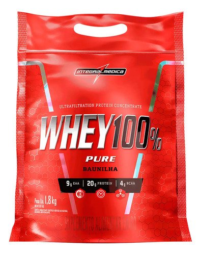 Whey 100 pure 18kg refil integralmedica sabor baunilha
