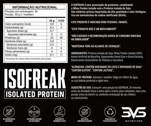 Whey Isolado Isofreak 900g Sabor: Baunilha - Fórmula Avançada Com 23g De Proteína Por Dose
