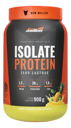 Whey isolado new millen isolate protein po 900g pote sabor a