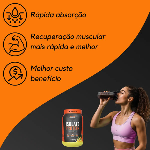 Whey Isolado New Millen Isolate Protein Pó 900g Pote Sabor Abacaxi Com Hortelã